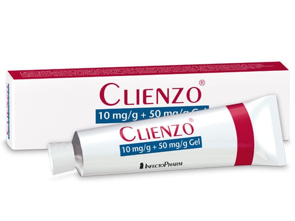 Packshot Clienzo 10 mg/g + 30 mg/g bzw. 10 mg/g + 50 mg/g Gel